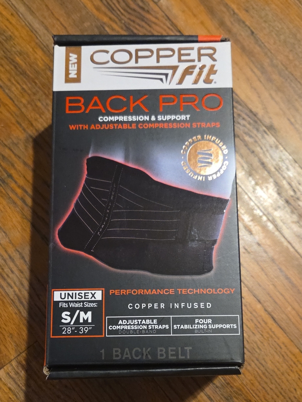 Copper Fit Back Pro Compression Belt - Black (S/M)